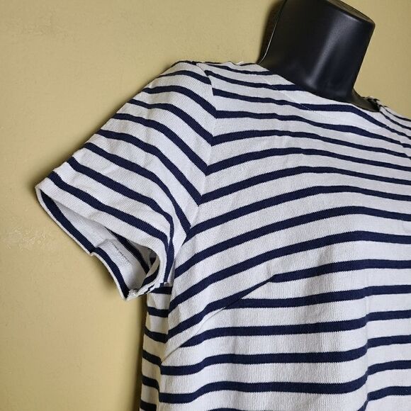 1901 Navy Striped Short Sleeve T-shirt - Picture 2 of 8